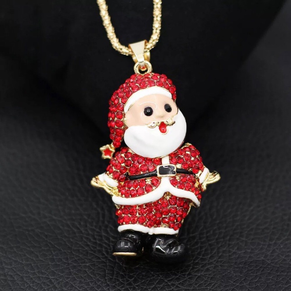 Betsey Johnson Santa Clause Christmas Necklace
